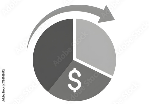  Minimal icon of a budget pie chart — no background, no shadow PNG