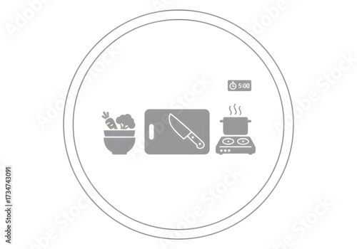  Minimal icon of a food prep station — no background, no shadow PNG