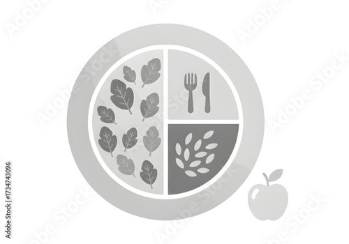  Minimal icon of a healthy plate layout — no background, no shadow PNG