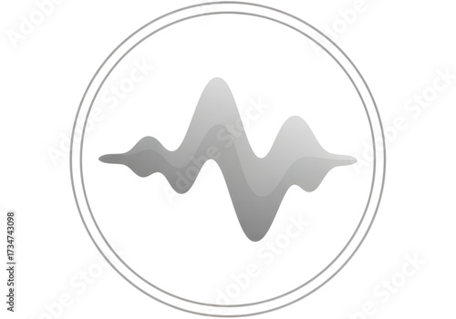  Minimal icon of a calming sound wave — no background, no shadow PNG