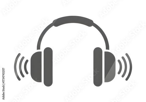 Minimal icon of a noise-canceling headset — no background, no shadow PNG