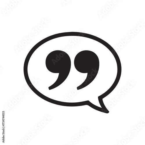 Communication and Testimonial Icons: Quotation Marks and Talk Bubbles
