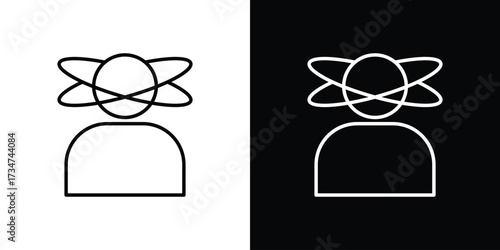 Stress icon in black and white linear versions