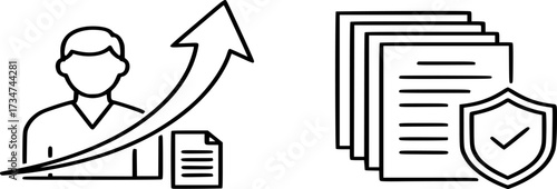 Client Application icon. Hr policies icon outline vector illustration
