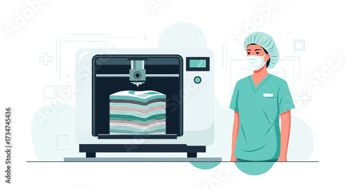 Healthcare innovation: a medical professional using 3D printing for advanced solutions