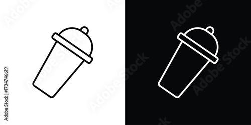 Shaker icon in black and white linear versions