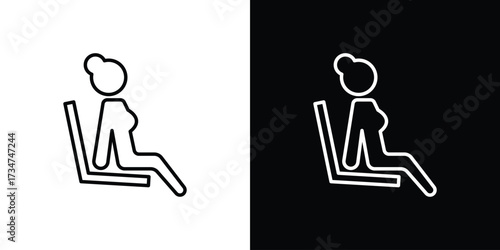 Sauna icon in black and white linear versions