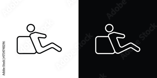 Resting icon in black and white linear versions