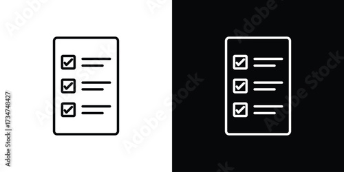 Reservation icon in black and white linear versions