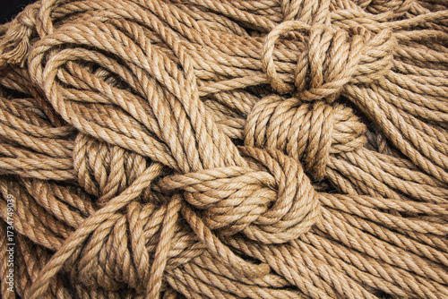 close up of shibari ropes