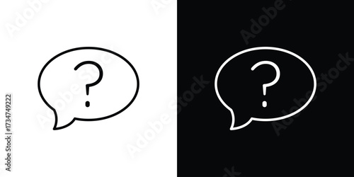 Question icon in black and white linear versions