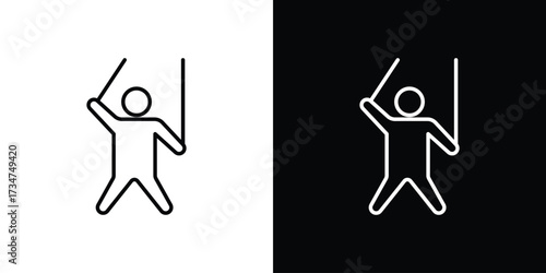 Puppet icon in black and white linear versions