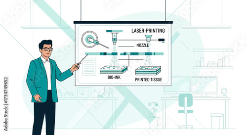 Presentation on Laser-Printing of Bio-Ink for Tissue Engineering Applications in Modern Laboratory
