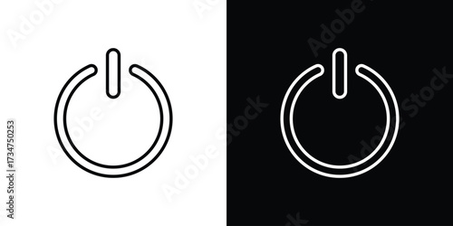 Power icon in black and white linear versions