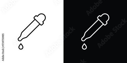 Pipette icon in black and white linear versions