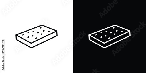 Mattress icon in black and white linear versions
