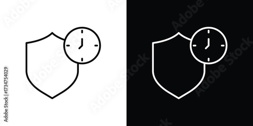 Long term icon in black and white linear versions