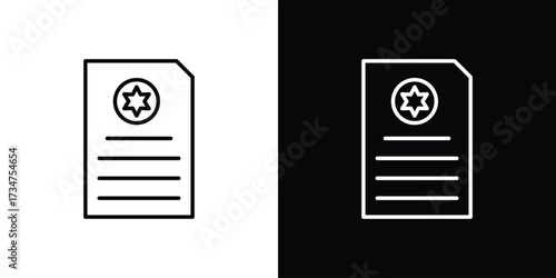 License icon in black and white linear versions