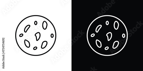 Leukemia icon in black and white linear versions