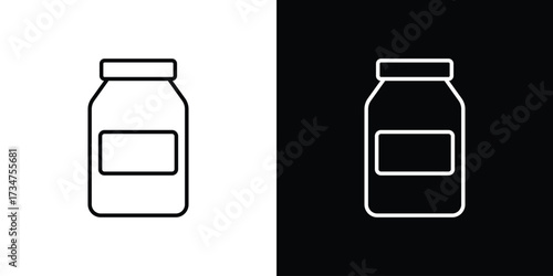Jar icon in black and white linear versions