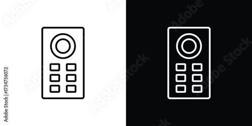 Intercom icon in black and white linear versions