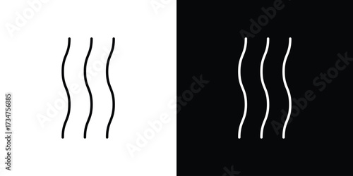 Hot icon in black and white linear versions