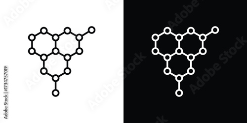 Hormones icon in black and white linear versions