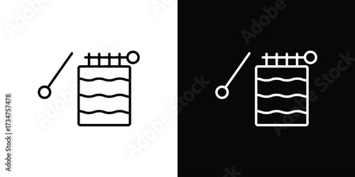 Handloom icon in black and white linear versions