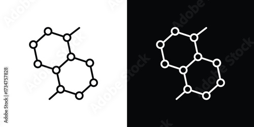 Graphene icon in black and white linear versions