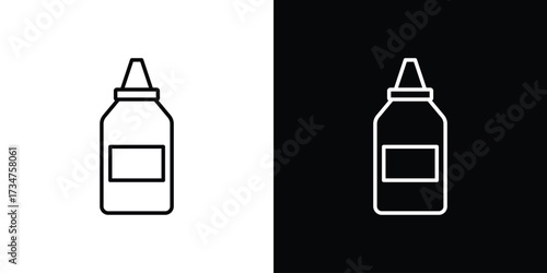 Glue icon in black and white linear versions
