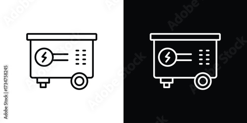 Generator icon in black and white linear versions
