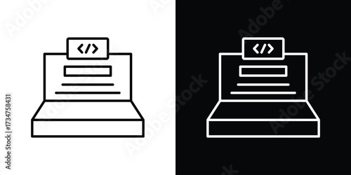 Front end icon in black and white linear versions