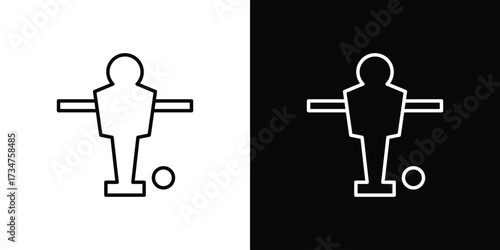 Foosball icon in black and white linear versions