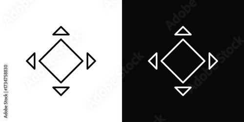 Flexibility icon in black and white linear versions