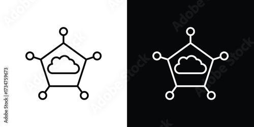 edge computing icon in black and white linear versions