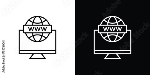 Domain icon in black and white linear versions