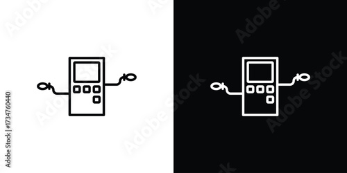 Dialysis icon in black and white linear versions