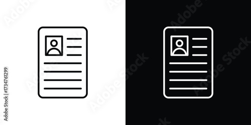 Curriculum icon in black and white linear versions