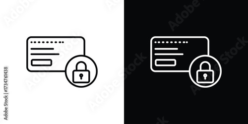 Credit limit icon in black and white linear versions