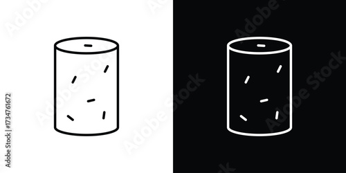 Cork wine icon in black and white linear versions