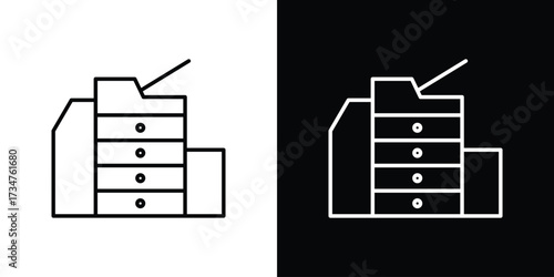 Copier icon in black and white linear versions