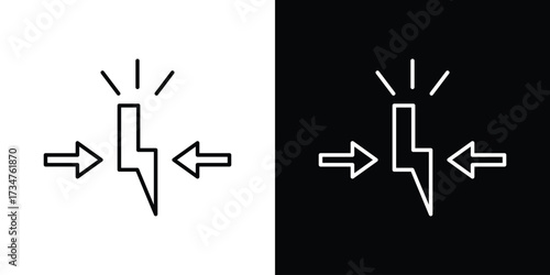 Conflict icon in black and white linear versions