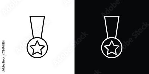 Condecoration icon in black and white linear versions