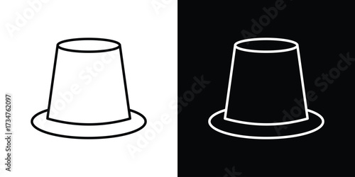 Coffee capsule icon in black and white linear versions