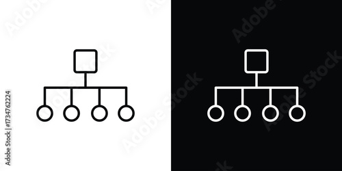 classification icon in black and white linear versions