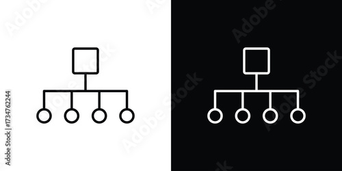 classification icon in black and white linear versions
