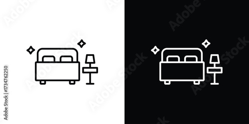 Clean Room icon in black and white linear versions