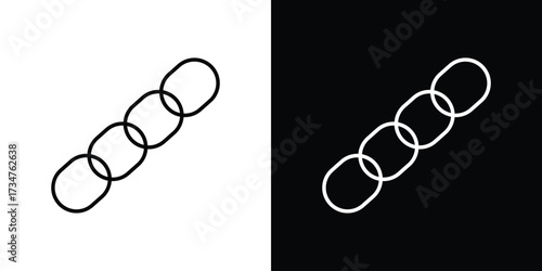 Chain icon in black and white linear versions