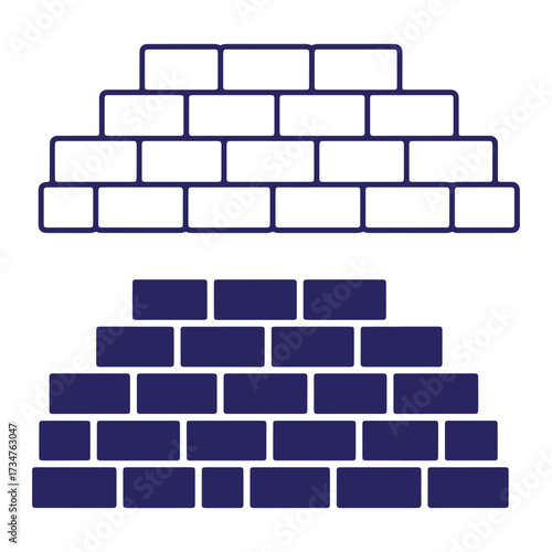 Vector illustration of a two tone brick wall building block style design concept