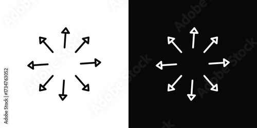 Capacity icon in black and white linear versions